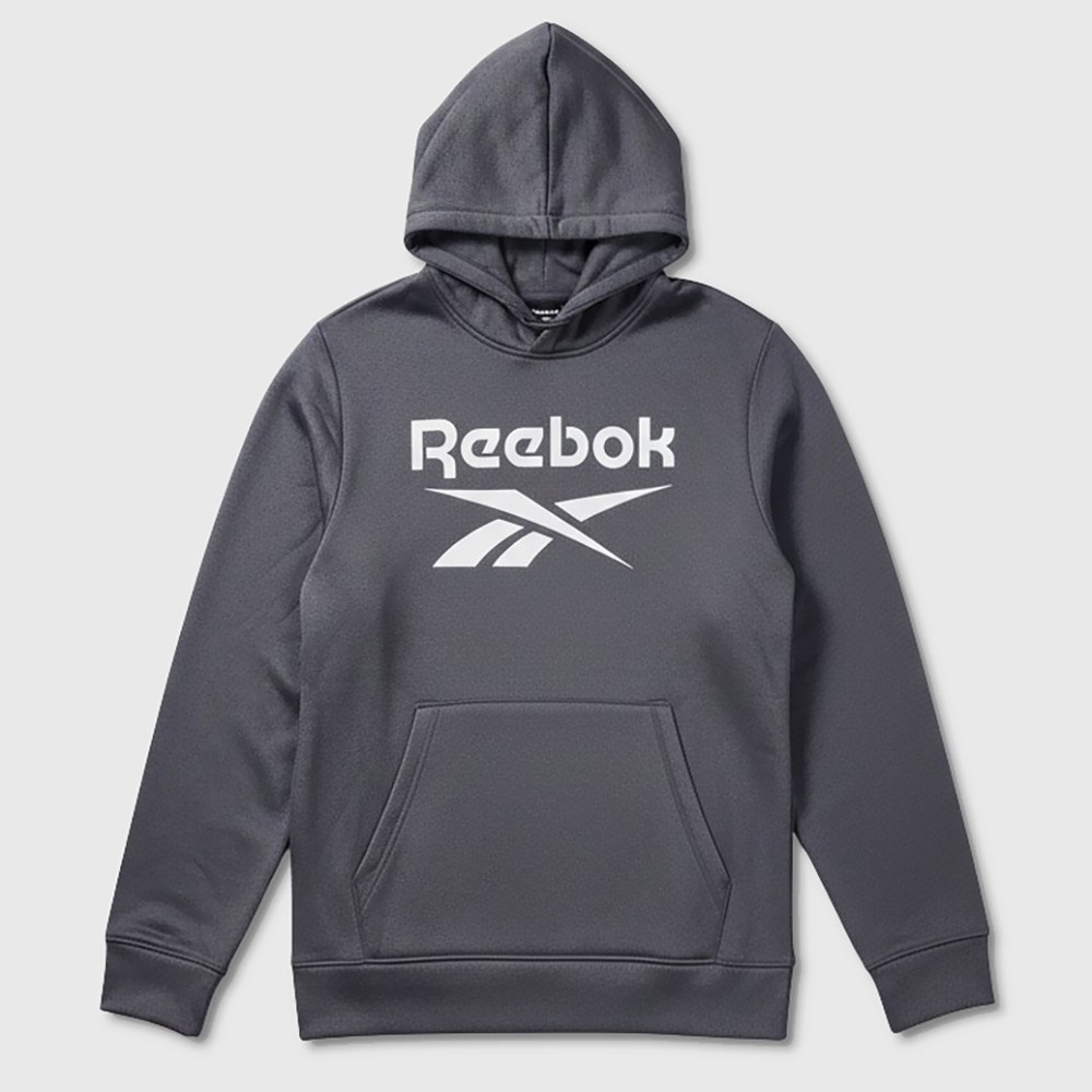 Reebok Core Vector Fleece Lined Poly Hoodie - NWT Mens Large Charcoal  #48687-E9